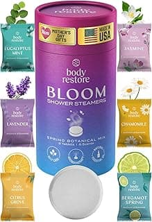 Body Restore Shower Steamers Aromatherapy 6 Pack – Fathers Day Gift for Dad, Birthday Gifts for Women and Men, Relaxation Stress Relief Self Care – Bloom