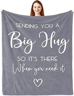 Pubrave Get Well Gifts for Women/Men, Birthday/Inspirational/Sympathy/Thinking of You Gifts for Women/Men/Daughter/Son/Mom/Dad，Feel Better Healing Blanket Grey 60x50in