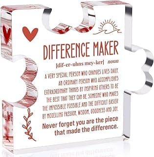 Thank You Gifts Difference Maker Gifts for Leader Boss Staff Employee Best Mom Mentor Coach Manager Coworker Teacher Appreciation Quote Birthday Gift Irregular Acrylic Decorative Table Sign