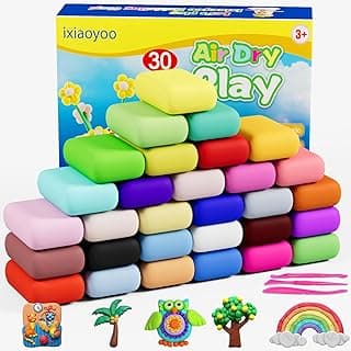 Ixiaoyoo Air Dry Clay, 30 Colors Modeling Clay for Kids, DIY Model Toys with Sculpting Tools, Soft & Non-Sticky, Home Party Favors, Birthday & Christmas Gifts for Age 3-12 Years Old Boys Girls Kids