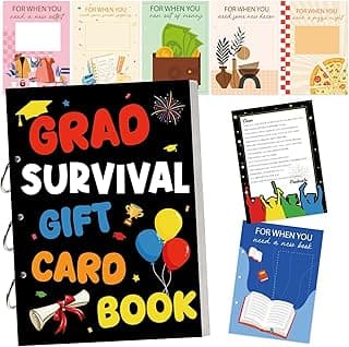 Sereliy College Survival Gift Card Book for Graduation 2026, Graduation Gift Card Holder Book for Cash or Cards, Creative Grad Gifts Card Booklet for High School or College Student
