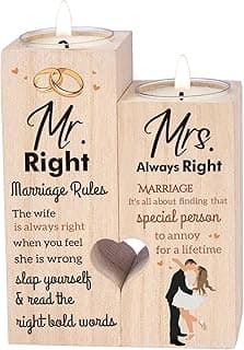 Candle Holder-The Year We Became Mr. & Mrs – First Christmas Married Ornaments – Just Married Ornaments Gifts for Newlyweds, Wedding giftEngagement Gifts for Couples-Candlestick（Wedding Gifts）