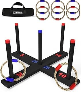 FLINGSPORT Ring Toss Game, Incl. 6 Rings, Case, Easter Gifts for Kids, Outdoor Yard Games for Kids Adults & Family, Backyard Party Activities, Gifts for Teens, Boys & Girls Ages 8-12+ Years Old