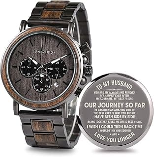 2win Engraved Wooden Watch for Boyfriend My MAN Fiancé Husband Customized Personalized Wood Watches for Men Birthday Anniversary Personalized Watch