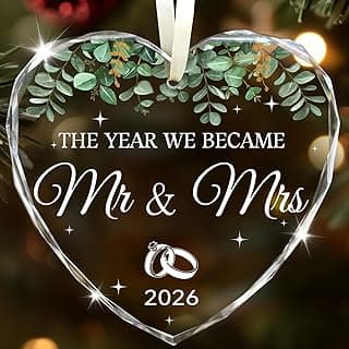 Wedding Gifts for Couples 2026, Mr and Mrs Gift Bridal Shower Gifts His and Hers Wedding Gift Just Married Decorations for Bride, Newlywed Couple Just Married Wedding Registry Search By Name Ornaments