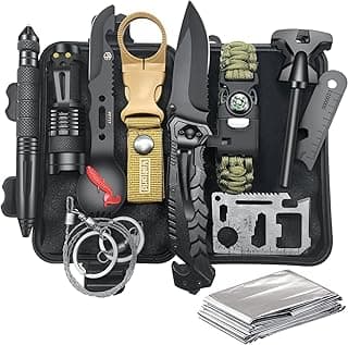 VEITORLD Gifts for Men Dad Husband Him Fathers Day, Survival Gear and Equipment 12 in 1, Survival Kits, Cool Unique Fishing Hunting Anniversary Birthday Gifts for Him Teen Boy Boyfriend Women