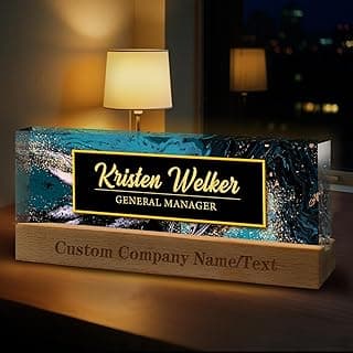Custom Boss Day Gifts for Men Women - Personalized Name Plate for Desk - Custom Employee Appreciation Gifts for Coworkers Teacher Social worker Nurse (Marble)