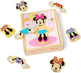 Melissa & Doug Disney Minnie Mouse Dress-Up Puzzle, 18 Pieces Mix and Match Outfits, Sorting & Matching Toy with Storage Case, Educational Puzzle for Toddlers Ages 3+