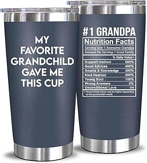 NewEleven Fathers Day Gift For Grandpa From Granddaughter, Grandson - Birthday Present Ideas For Grandfather, New Grandfather, Promoted To Granddad, Grandchildren, Grandkids - 20 Oz Tumbler