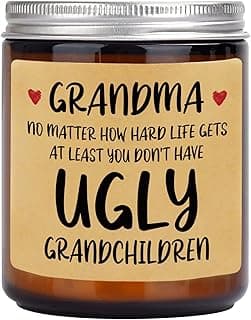 Niyewsor Grandma Gifts, Birthday Gifts for Grandma, Lavender Scented Soy Wax Candle, Grandmas Gift from Grandchildren, Granddaughter, Grandkids, Handmade, 7oz