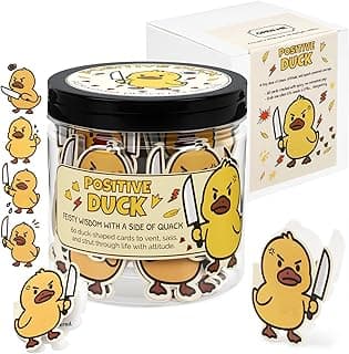 Positive Duck Jar – 60 Funny Affirmation Cards with Sarcastic Humor, Graduation Gifts, Birthday Gifts for Men Women, Coworkers, Friends, Besties, Adults, Teen Girls, Trendy Stuff