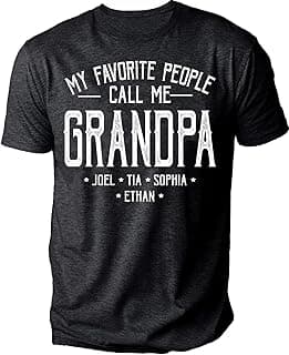 Personalized Grandpa Dad Shirt, Custom Papa Grandkids Name Shirt - Christmas Fathers Day Grandpa Dad Gifts