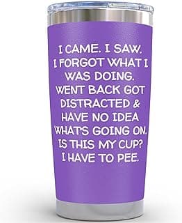 KLUBI Fun Birthday Gifts for Women - I Came I Saw I Forgot Tumbler 20oz Purple Drinking Cups for Elderly Senior Citizen Tumbler I Came I Saw I Forgot Coffee Mug 40 Year Old Gag Gift for Female Her