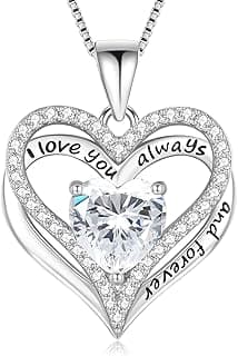 S925 Sterling Silver Necklace for Women, Wife Jewelry Rose Gold, Mom Birthday Valentines Mothers Day Gifts, Girlfriend Necklaces, Daughter Heart Jewel, Anniversary for Her