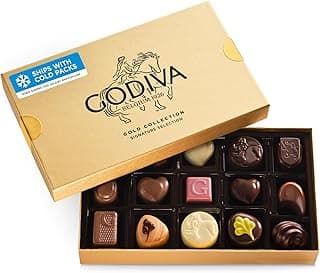 Godiva Gold Assorted Chocolate Gift Box, Belgian Dark and Milk Chocolates with Pralinés, Ganaches & Caramels, Gourmet Gift for Birthdays, Holidays, Kosher, 15 Pc
