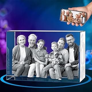 ArtPix 3D Crystal Photo, Personalized Mothers Day Gifts for Mom, Women, Wife, Her, Him, Men, Husband, Grandma, Great Customized Gift With Your Own Photo, Custom Glass 3D Laser Etched Picture Frame
