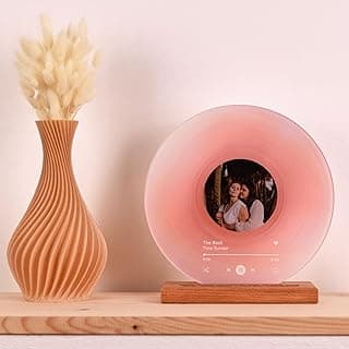 bonibom Personalized Vinyl Record with Photo - Custom Acrylic Song Plaque - Unique Gifts for Anniversary, Wedding, Birthday, Valentine’s Day - Decorative Music Home Decor for Couples PLQ0028