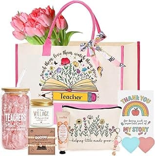 Teacher Appreciation Gifts for Women, Best Teacher Appreciation Funny End of Year Teachers Gift Set from Students, Thank You/Christmas/Birthday Baskets Gifts for Teachers