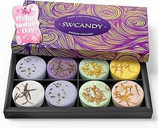 Shower Steamers Aromatherapy Birthday Gifts for Women - SWCANDY 8 Pcs Mothers Day Gifts, Mom Wife Daughter Grandma Sister Her Self Care with Natural Essential Oils Relaxation Home SPA Travel Holidays