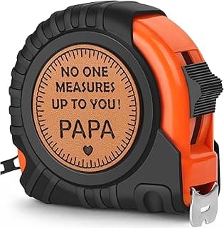 Fathers Day Grandpa Gifts for Papa Father's Day Birthday Gifts from Grandkids, Grandpa Grandfather Gifts from Granddaughter Grandson, Grandparents Day Gift, Genuine Leather Engraved 25 FT Tape Measure