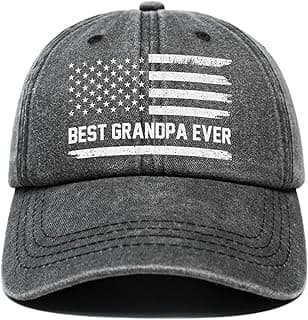 Grandpa Gifts, Grandpa Hat, Christmas Fathers Day Birthday Gifts for Grandpas - Adjustable Washed Cotton Baseball Cap