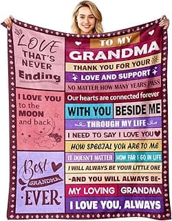 Sruemiul Mothers Day Blanket Gifts for Grandma - Best Grandma Birthday Gifts - Mothers Day Birthday Gift for Grandmas - Grandmother Gift from Granddaughter Grandkids - to My Grandma's Blanket 50"x60"