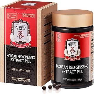JUNG KWAN JANG Korean Red Ginseng Extract Pill - Red Panax Ginseng Energy Supplements with Rice Powder, Vitamins C & E - No Caffeine (800 Pills, 5.93 oz)