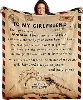 Gifts for Girlfriend to My Girlfriend Blanket Romantic Gifts for Her I Love You Throw Blankets Birthday Anniversary Blankets for Bed Sofa 50"x60"