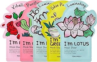 TONYMOLY I’m Real Sheet Mask Set – Korean Face Mask Variety Pack for Hydrating, Soothing & Nourishing Skin, K-Beauty Skincare Self-Care & Easter Gift Set for Women
