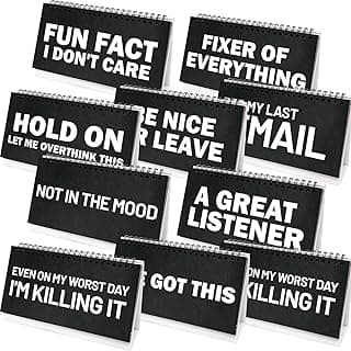 Fancy Land Funny Office Desk Accessories Novelty Desk Signs 30 Flip Over Messages Desktop Decor Gifts for Coworker Colleague Staff Supplies