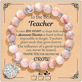 U-Zomir Teacher Appreciation Gifts for Women, Teacher Gifts Natural Stone Bracelet with Message Card for Appreciation Week Christmas Valentines from Student