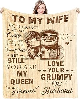 CENSIHER Mothers Day Blanket Gift for Wife from Husband to My Wife Blanket Wedding Anniversary Romantic Gifts for Women Birthday Christmas Valentine's Mother's Day Healing Thoughts Presents for Her