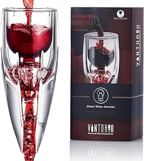 Vintorio Wine Aerator OMNI Set - Premium Decanter for Red Wine Lovers with Gift Box, Velvet Bag, and Mini Stand - Durable, Crystal Clear Acrylic