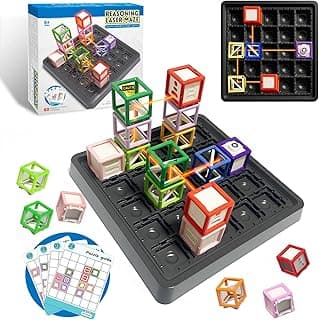 Laser Maze - STEM Logic Toys for Ages 8-13, 60+ Challenges Puzzle Games, Great 8-13 Years Old Children Gift to Develop Spatial Imagination Problem-Solving Concentration, Team/Solo Play