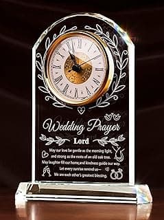 Crystal Clock Wedding Gifts for Couples 2026,Happy Anniversary Marriage Gift,Engagement Unique Gift for Newlywed Mr and Mrs