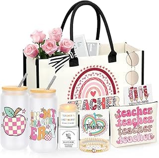 Teacher Appreciation Gifts for Women, End of Year Thank You Valentines Day Christmas Retirement Gifts for Teachers Basket Set of 6
