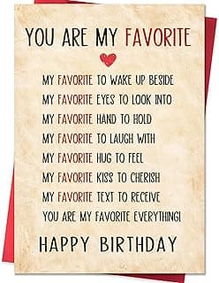 IDU Birthday Card for Husband Wife Boyfriend Girlfriend Couple Men Women,Romantic Happy Birthday Cards Gifts Decorations for Him Her