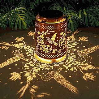 Tepaken Hummingbird Solar Lanterns Garden Decor Birthday Gifts for Women Mon Grandma Metal Hanging Solar Lights Waterproof Outdoor Decoration for Outside LED Lanterns for Yard Patio Lawn Pathway Landscape