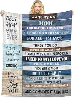 Menghao Gifts for Mom, Anniversary Birthday Gifts for Mom, Blanket to Mom from Daughter Son, Presents for Mother's Day,Christmas, Valentines, Soft Flannel Throw Blanket Bed Blanket (50x60)