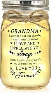 Grandma Gifts for Grandma Mothers Day Birthday Christmas Valentines Day Gifts for Grandmas Grandmother Mason Jar Night Light Home Decor