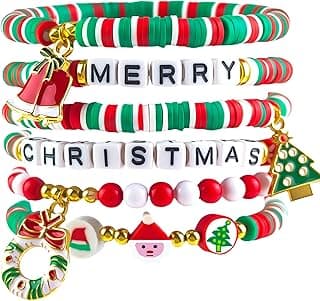 OHOME Stocking Stuffers - 6 Pack Bracelets for Teen Girls Women | Christmas Gifts for Teens Men Adults - Christmas Decorations Accessories Shirts Outfits | Xmas Sweater Dresses for Girls 2025
