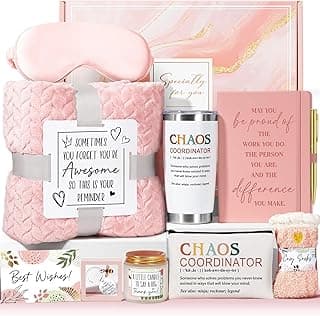 Thank You Gifts for Women, Administrative Professional Day Gifts, Chaos Coordinator Gifts for Coworker Teacher Employee Appreciation Gifts for Nurse Manager Boss Lady, Office Birthday Gifts w/ Blanket