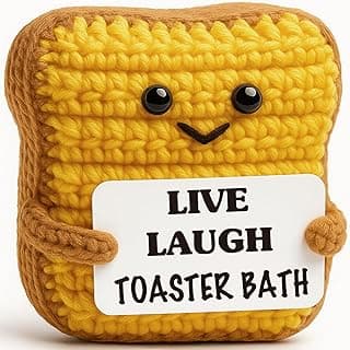Funny Dark Humor Gifts for Men Women Friends Coworkers - Cute Crochet Toast, Sarcastic Office Desk Decor & Novelty Meme Gag Gift, Perfect for Easter Birthday Office Party Farewell Edgy White Elephant