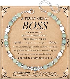JoycuFF 𝗚𝗶𝗳𝘁𝘀 𝗳𝗼𝗿 𝗪𝗼𝗺𝗲𝗻 𝗠𝗼𝗼𝗻𝘀𝘁𝗼𝗻𝗲 𝗕𝗿𝗮𝗰𝗲𝗹𝗲𝘁 Amazonite Colorful Imperial Jasper Stainless Steel Beads Bracelets, Graduation Christmas Valentines Mothers Day Birthday Gifts