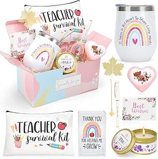 Best Teacher Appreciation Gifts for Women, Christmas, Birthday, Back to School, Thank You Gifts for Teacher, 12 oz Tumbler Gift Basket