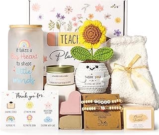 MHSMHL Teacher Gifts for Women, Teacher Appreciation Gift, Teacher's Gifts, Thank You Gift for Teachers Bulk basket Back to School End of Year for Christmas Thanksgiving with 16oz Glass Cup
