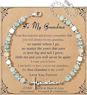 JoycuFF 𝗚𝗶𝗳𝘁𝘀 𝗳𝗼𝗿 𝗪𝗼𝗺𝗲𝗻 𝗙𝗮𝗶𝘁𝗵 𝗖𝗿𝗼𝘀𝘀 𝗕𝗿𝗮𝗰𝗲𝗹𝗲𝘁 Graduation Christmas Valentines Mothers Day Birthday Gifts for Women Her, Meaningful Amazonite Cross Bracelets for Women