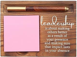 Leadership Quote Gifts for Leader Boss Mentor Sticky Note Holder, Leadership Gift for Mentor Thank You Gifts for Boss Teacher Appreciation Gift Self-Stick Note Pad Holders EDP11