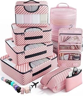 Veken 8 Set Packing Cubes for Travel Essentials, Suitcase Organizer Bags in 4 Sizes, Carry-On Luggage Accessories with Laundry Bag, Airplane Must Have, Gifts for Women Men