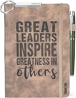 Boss Appreciation Gifts Men Women, Leadership Journal 200 Pages Notebook A5 Lined with Pen, Mentor Gifts, Thank You Gift for Leaders Manager Coworkers Supervisor PM Birthday Retirement Farewell